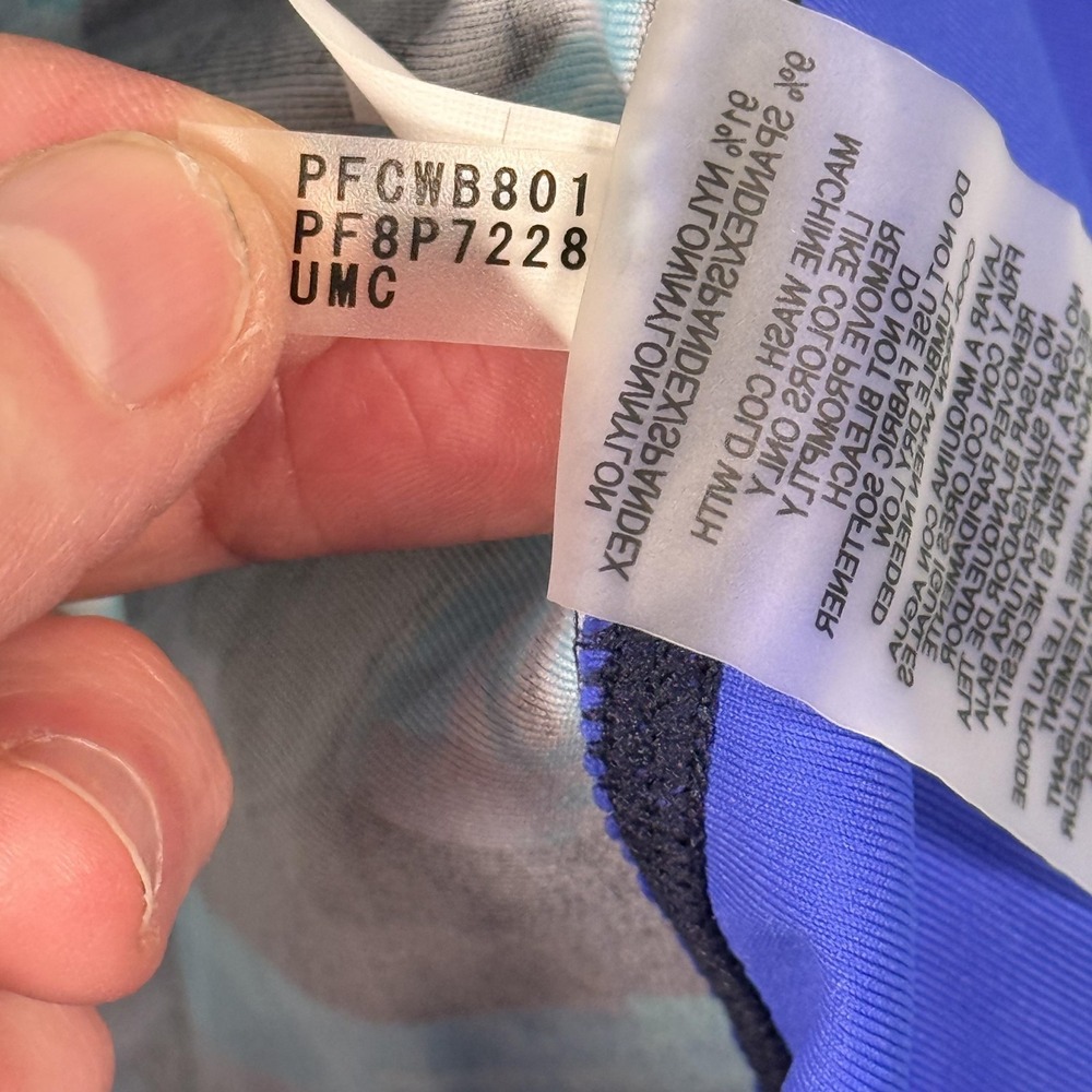 Calvin Klein Performance XL Cropped Legging Blue Abstract Print Ankle Activewear - Picture 6 of 11
